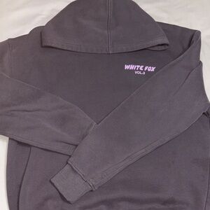 White Fox Boutique Gray Hoodie with Pink Logo